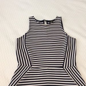 Navy and white striped dress